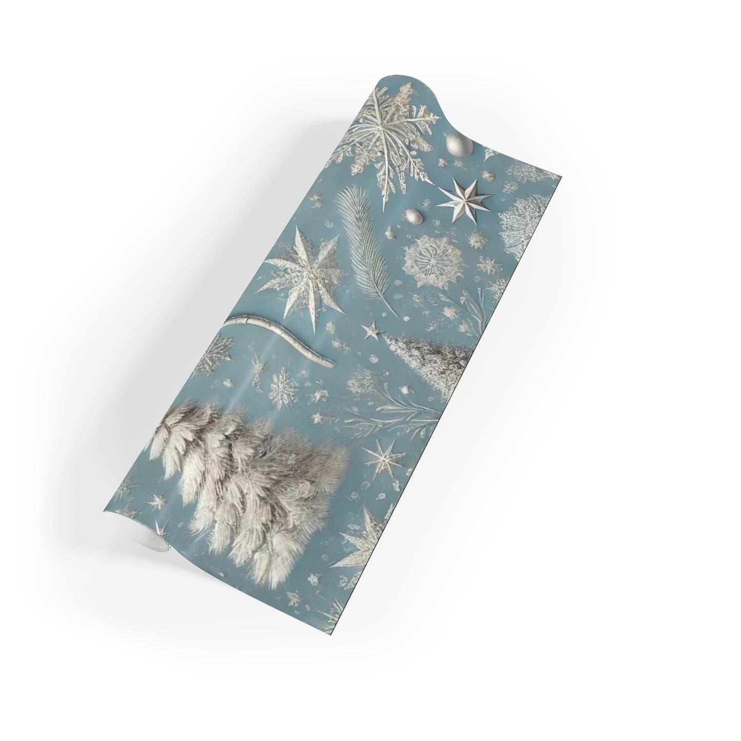 Luxurious Icy Blue Winter Wonderland Design Wrapping Paper Rolls, 1pc