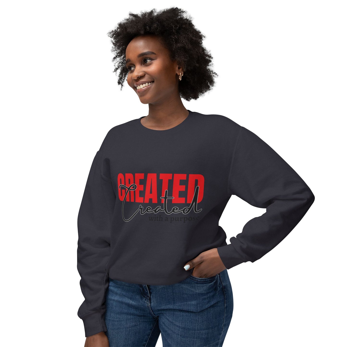 CREATED BY A PURPOSE Lightweight Crewneck Sweatshirt