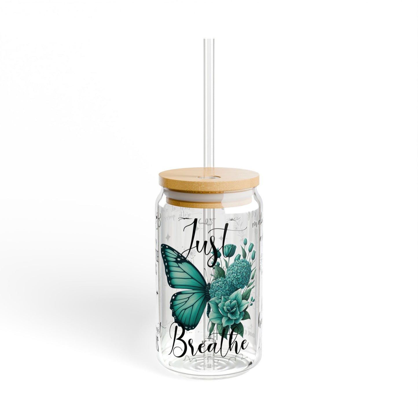 JUST BREATHE Sipper Glass, 16oz