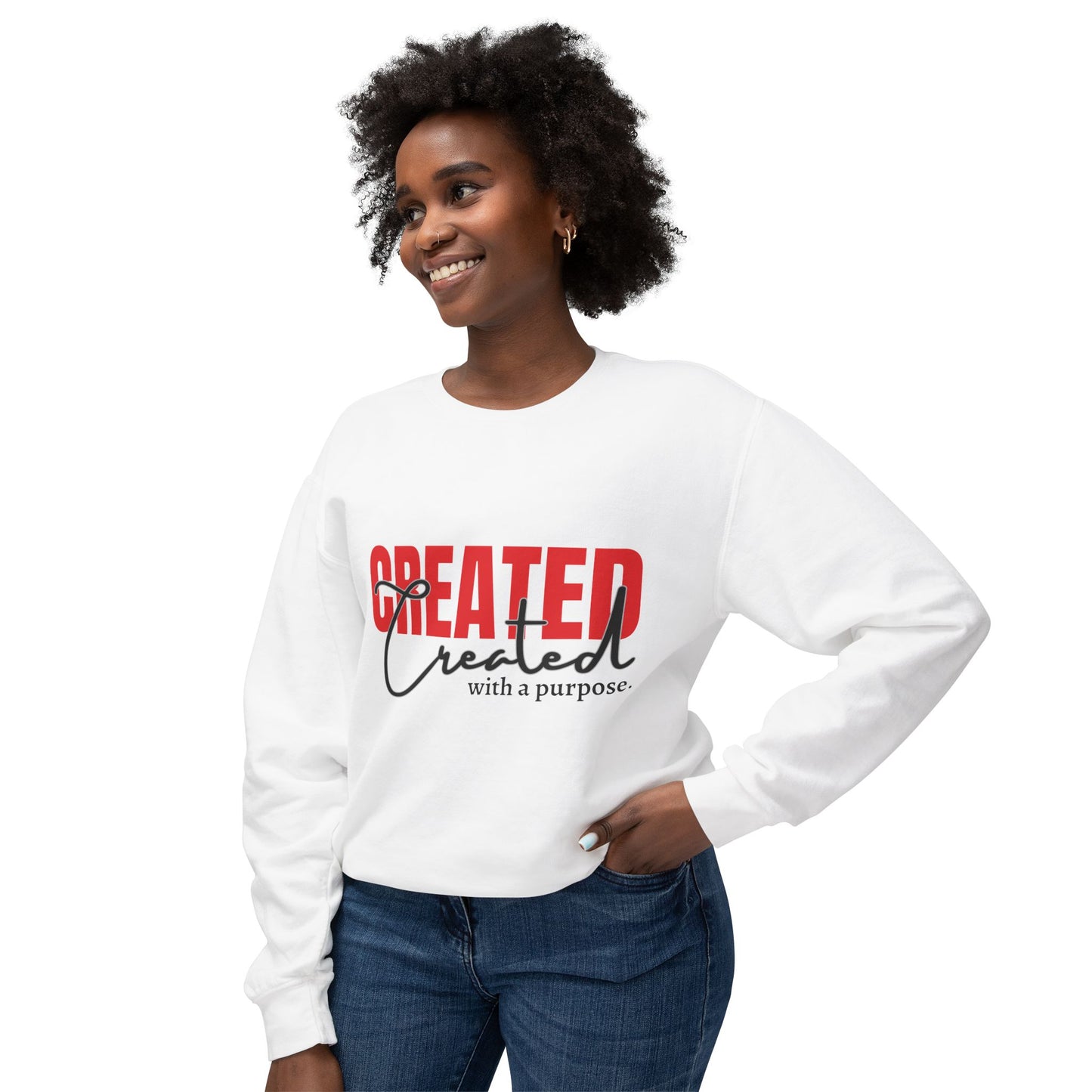 CREATED BY A PURPOSE Lightweight Crewneck Sweatshirt