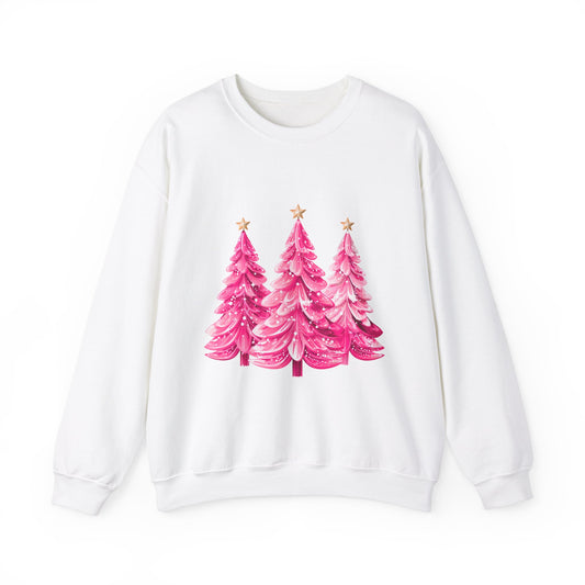 Pink Christmas Tree Unisex Heavy Blend™ Crewneck Sweatshirt