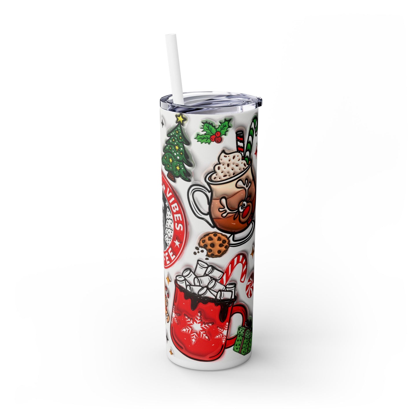 MERRY CHRISTMAS VIBES W Straw, 20oz