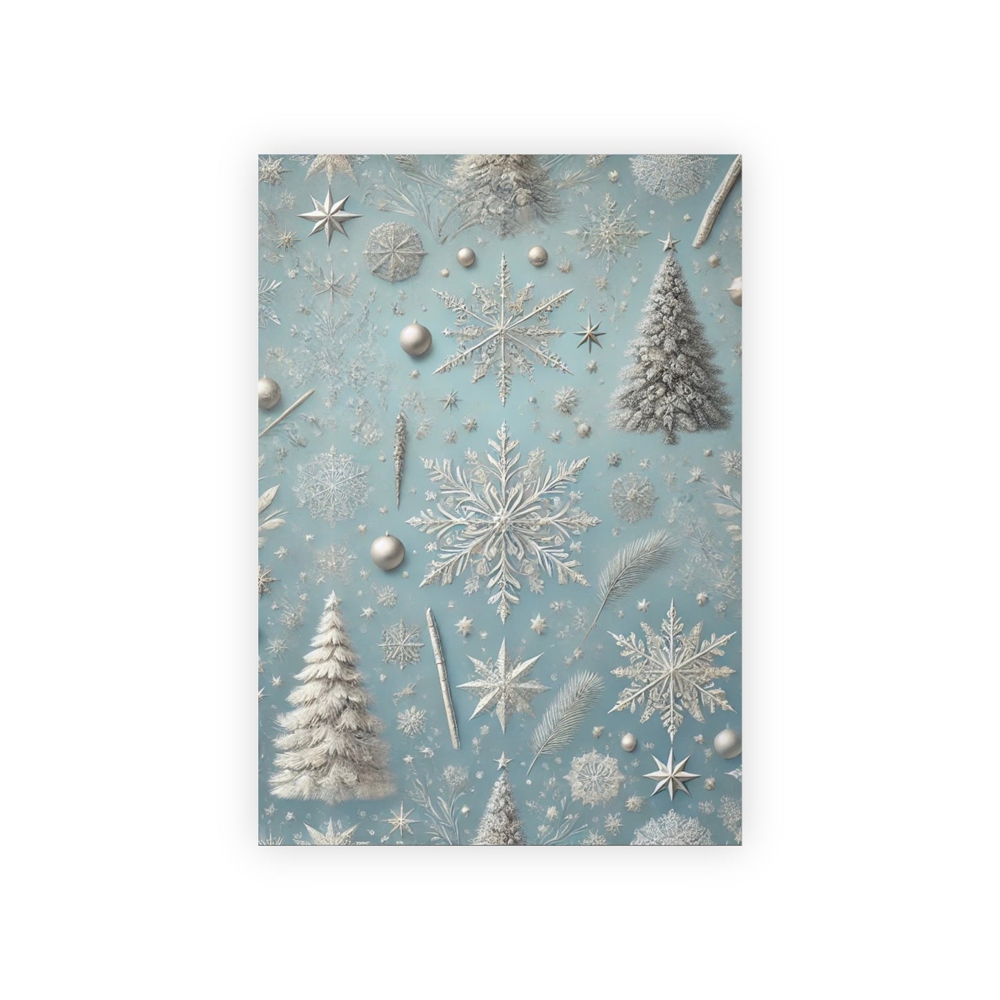 Luxurious Icy Blue Winter Wonderland Design Wrapping Paper Rolls, 1pc