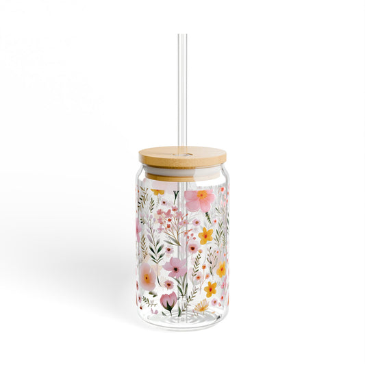 Wildflowers Sipper Glass, 16oz