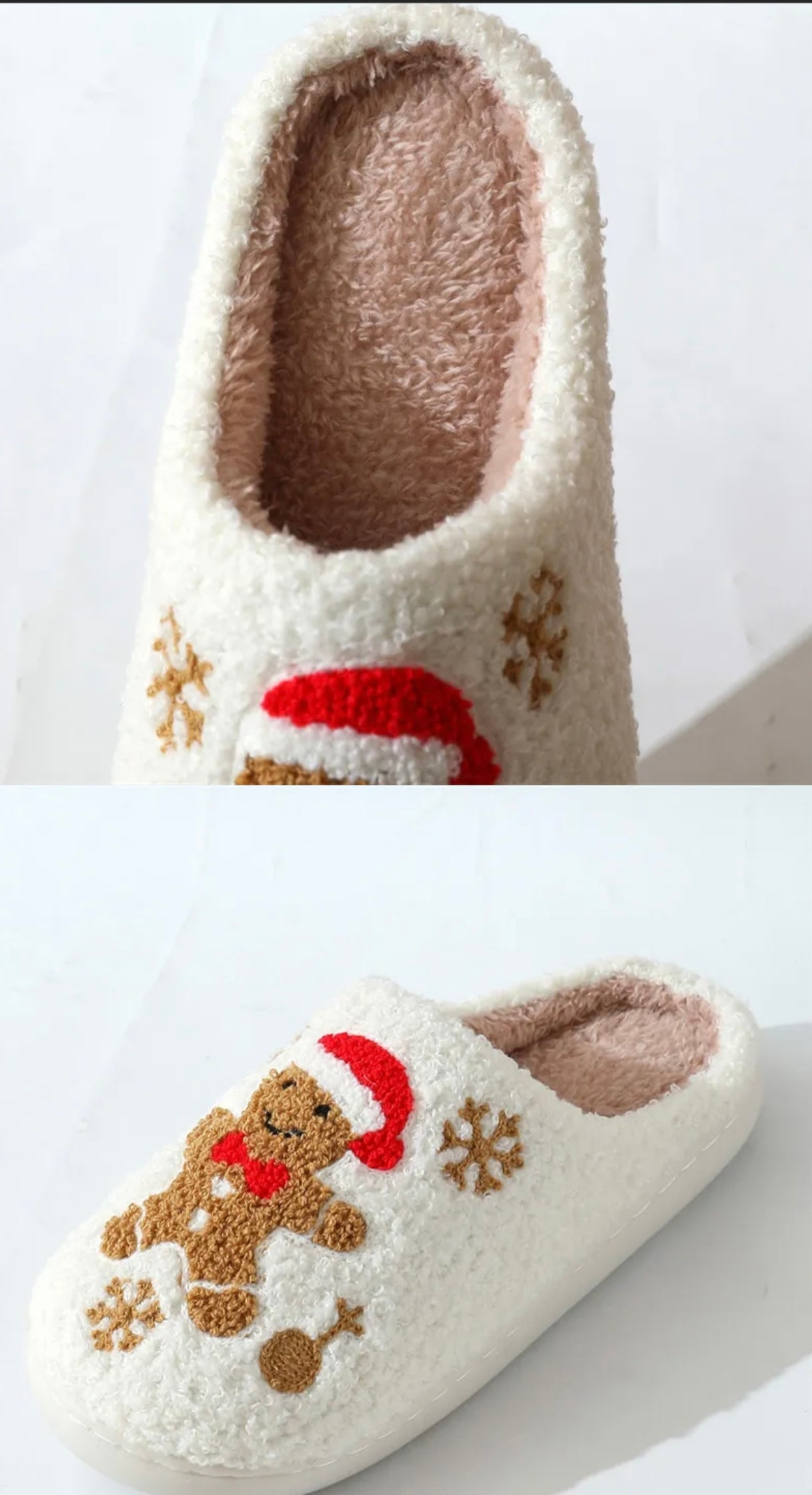 Christmas Snowflake Gingerbread Slipper Winter Non-Slip