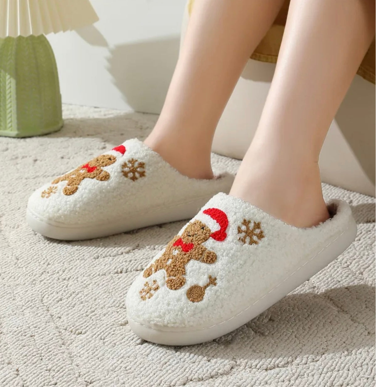 Christmas Snowflake Gingerbread Slipper Winter Non-Slip