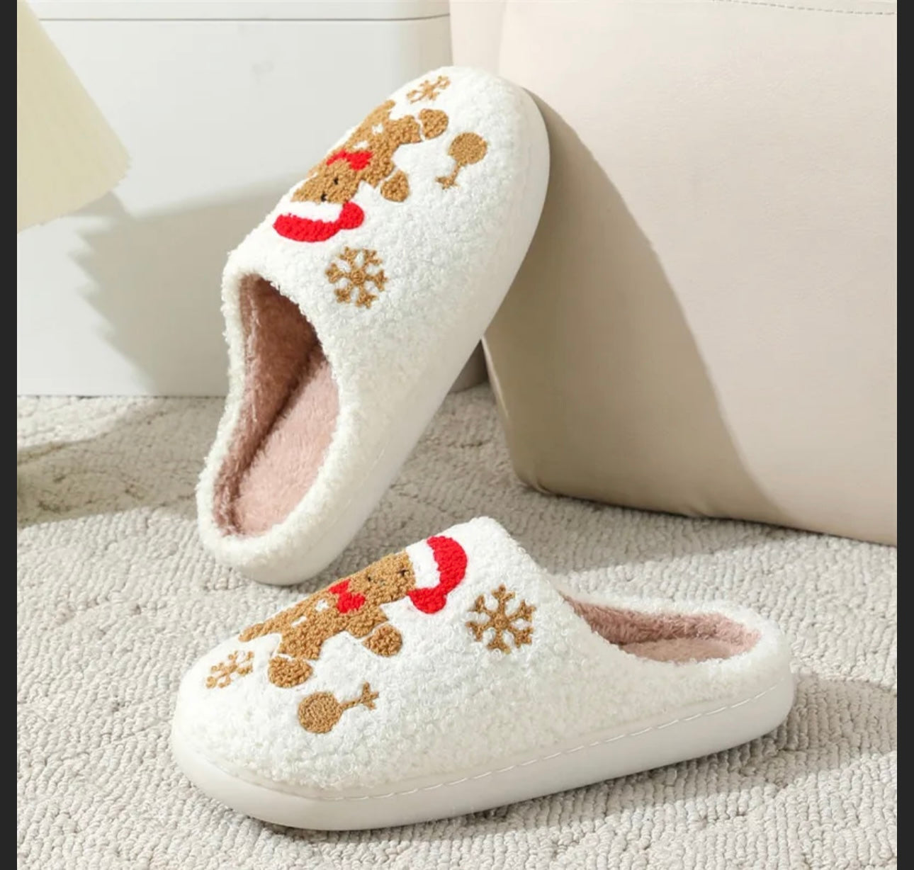 Christmas Snowflake Gingerbread Slipper Winter Non-Slip